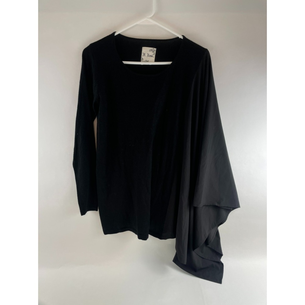 M. Rena Sweater, Women's Size Small, Black, Half Faux Poncho, Oversized